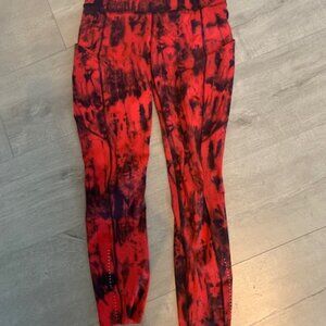 Lululemon Red Patterned Leggings